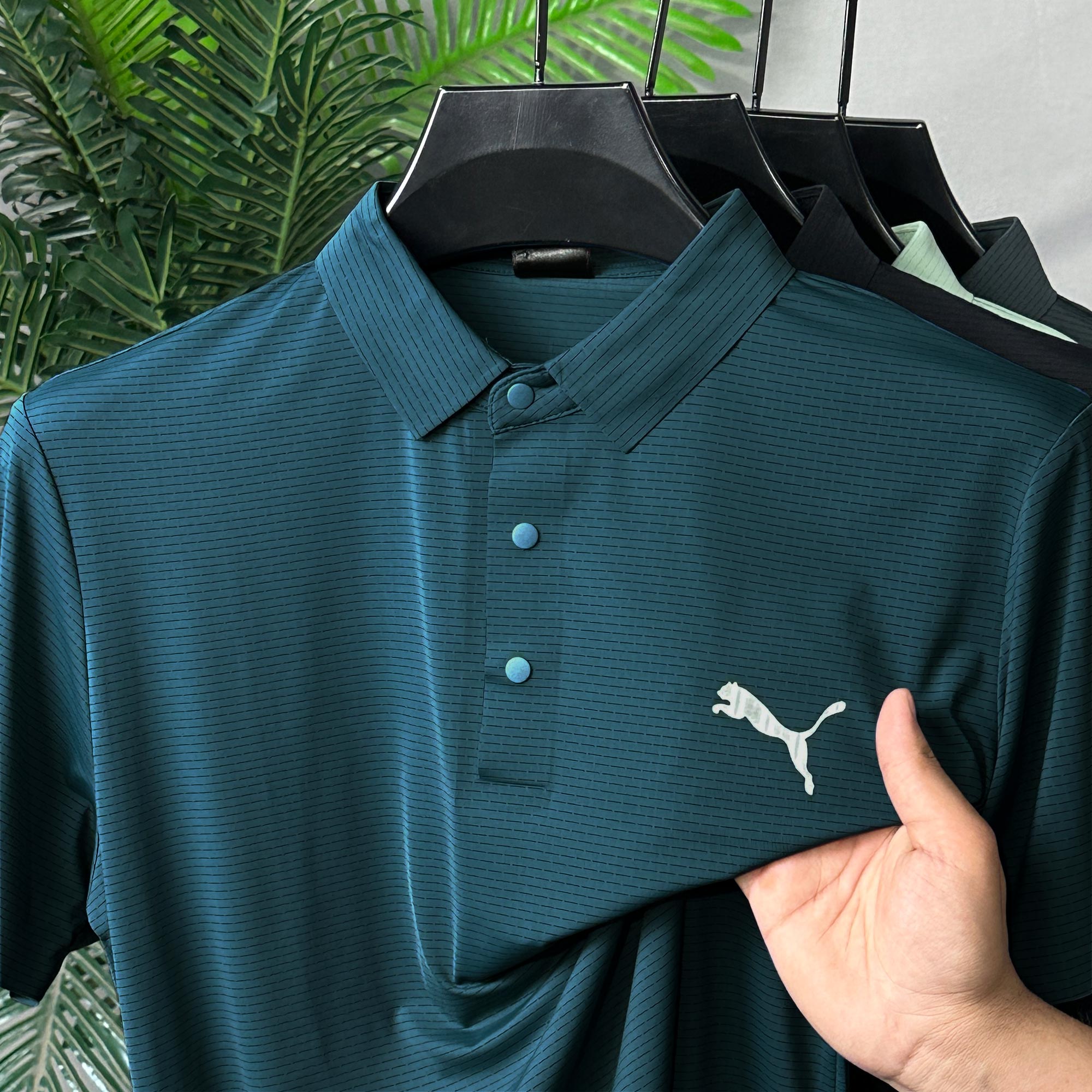 Pma Fine Ribbed Texture Dry-Fit Polo
