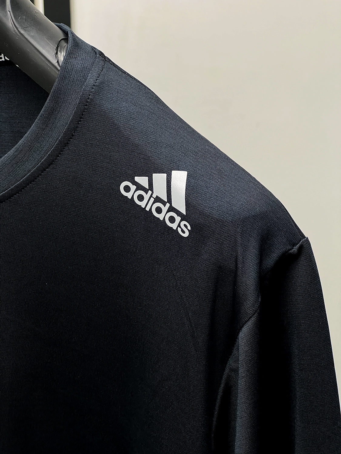 Imported Dry Fit Tee With Reflector Logo In Charcoal Grey