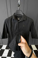 Turbo ShowOff Self Pattern Casual Shirt In Black