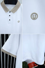 Embroidered Logo Men Polo Shirt In White