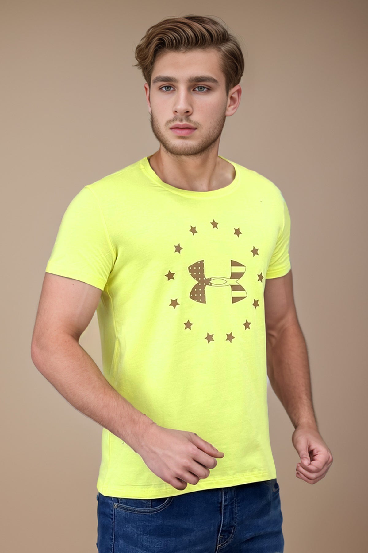 Und Arm Printed Logo Round Neck T-Shirt