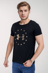 Und Arm Printed Logo Round Neck T-Shirt