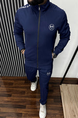 Undr Armr Imported Swiss Lycra Tracksuit In Navy Blue