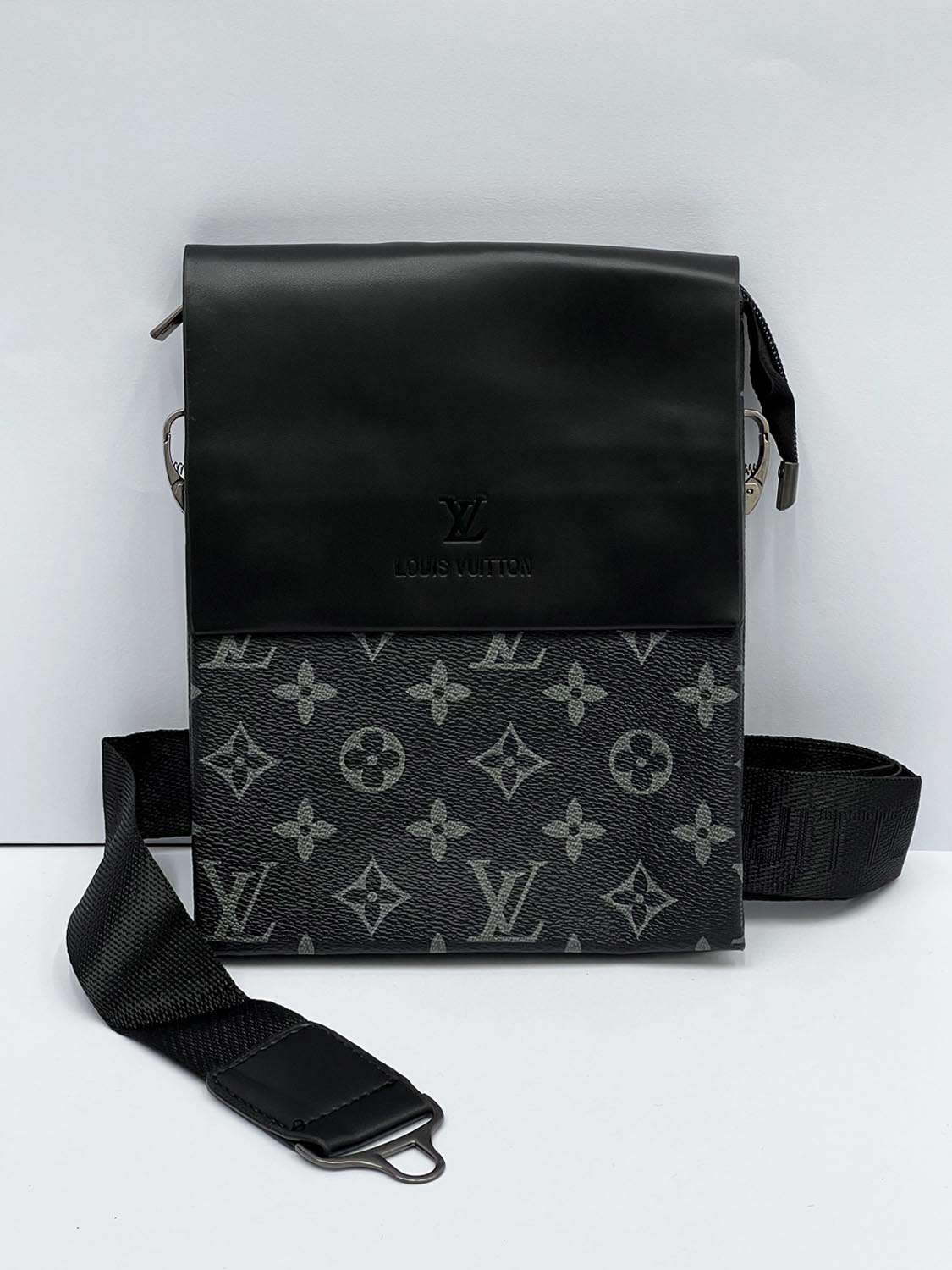 Lus Vtn All Over Logo Cross Body Bag in Black