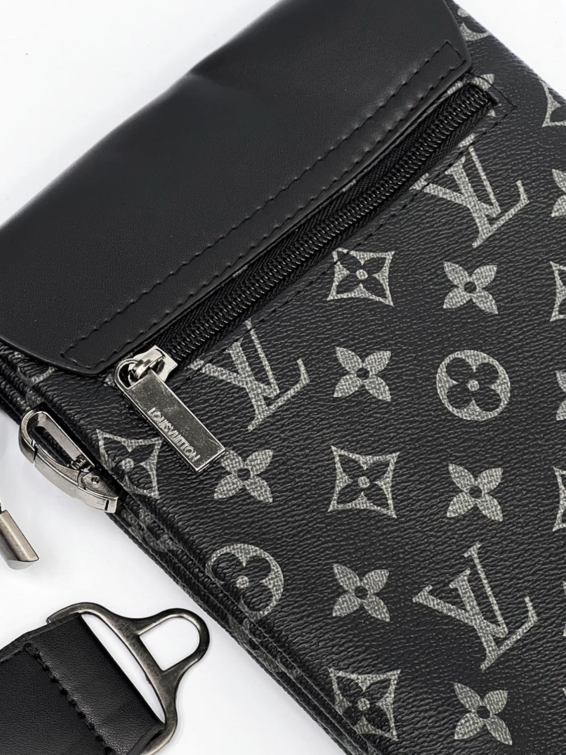 Lus Vtn All Over Logo Cross Body Bag in Black