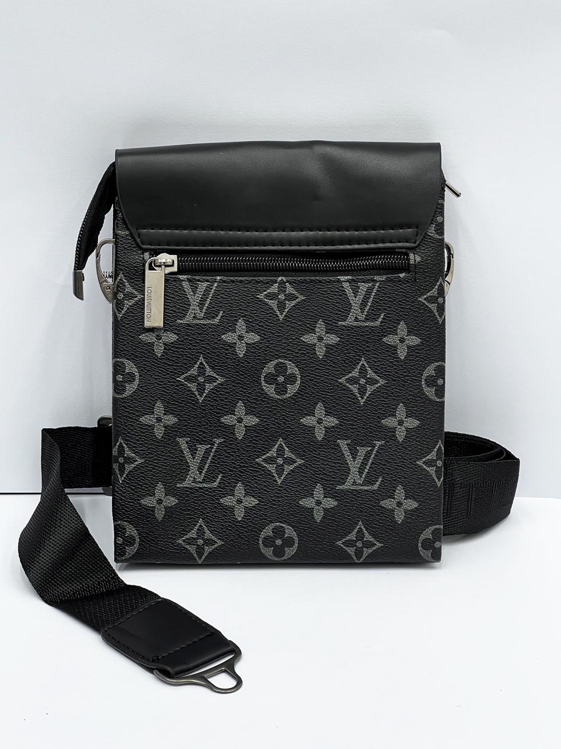 Lus Vtn All Over Logo Cross Body Bag in Black