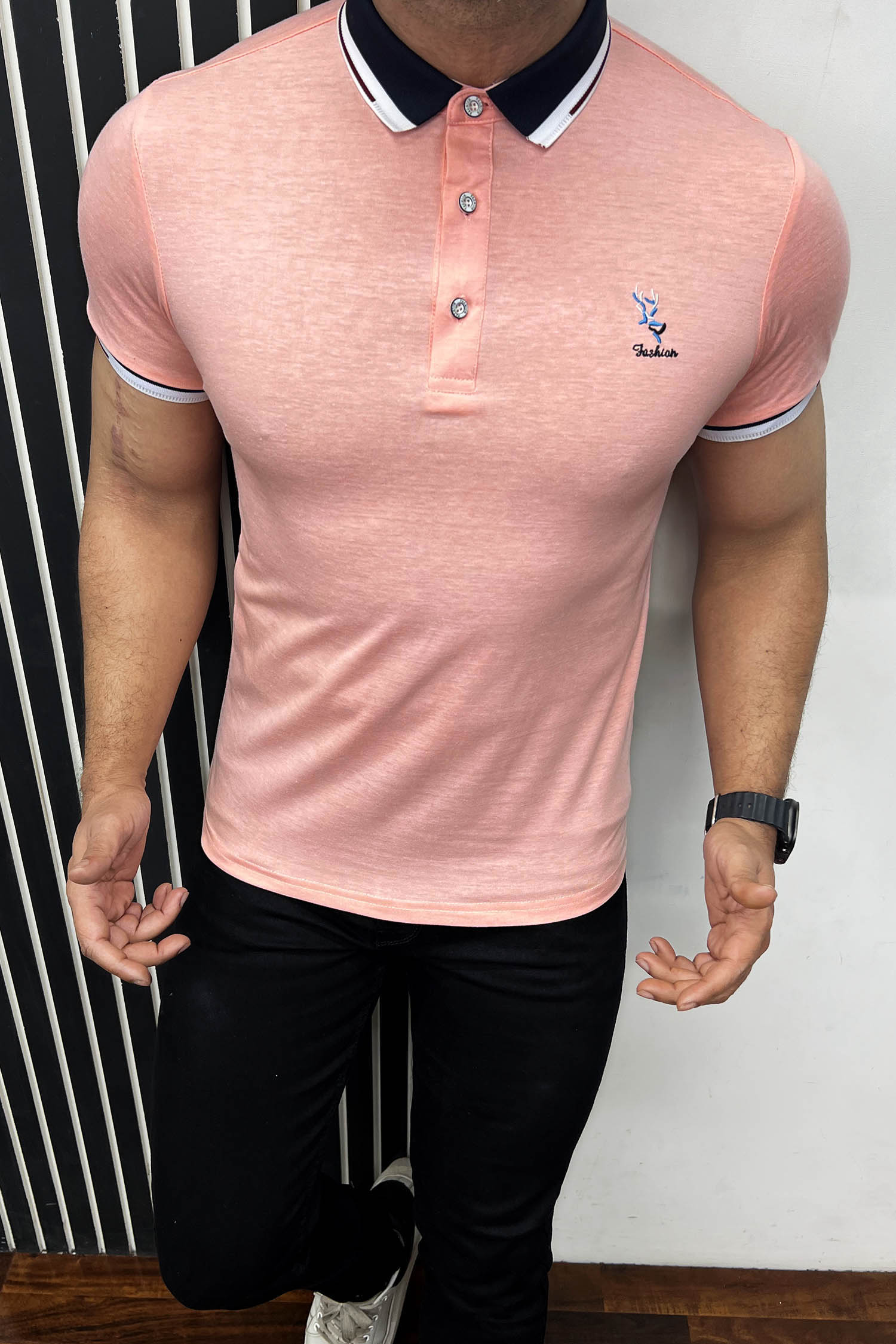 Ralph Lurn Front Embroidered Logo Men Polo Shirt