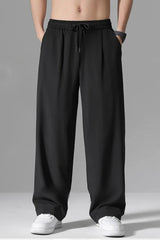 Relaxed Straight Baggy Loose Bottom Trouser in Black