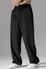 Relaxed Straight Baggy Loose Bottom Trouser in Black