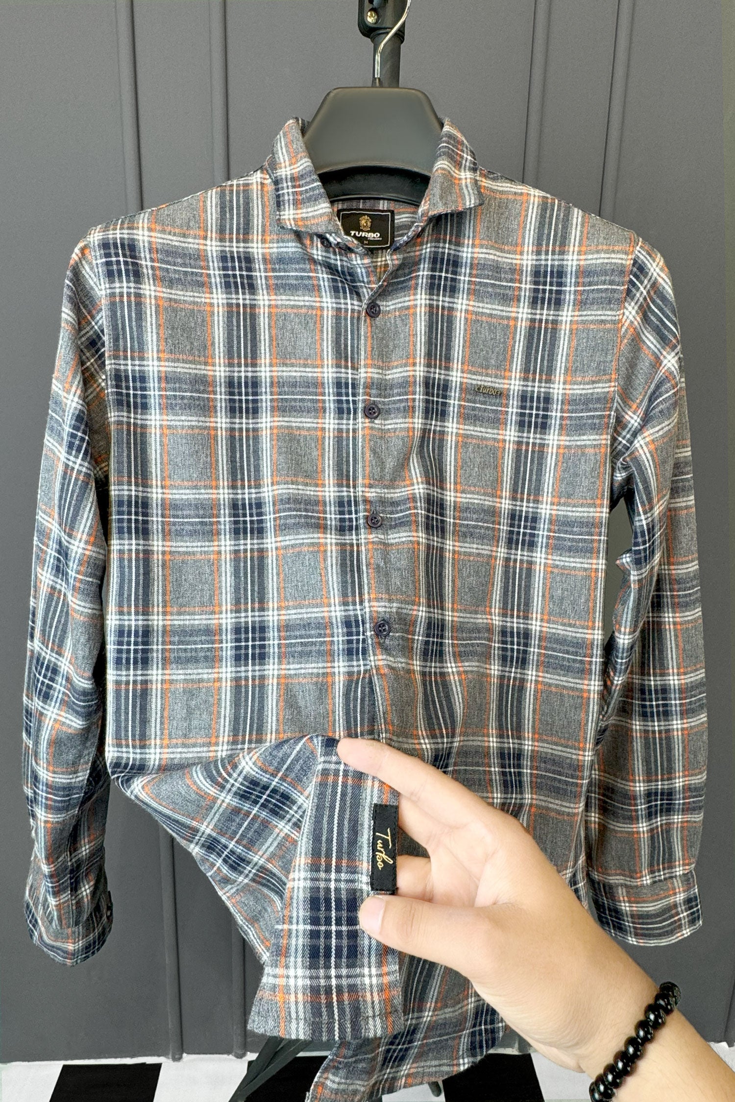 Turbo Cubix Checks Long Sleeve Cotton Casual Shirt