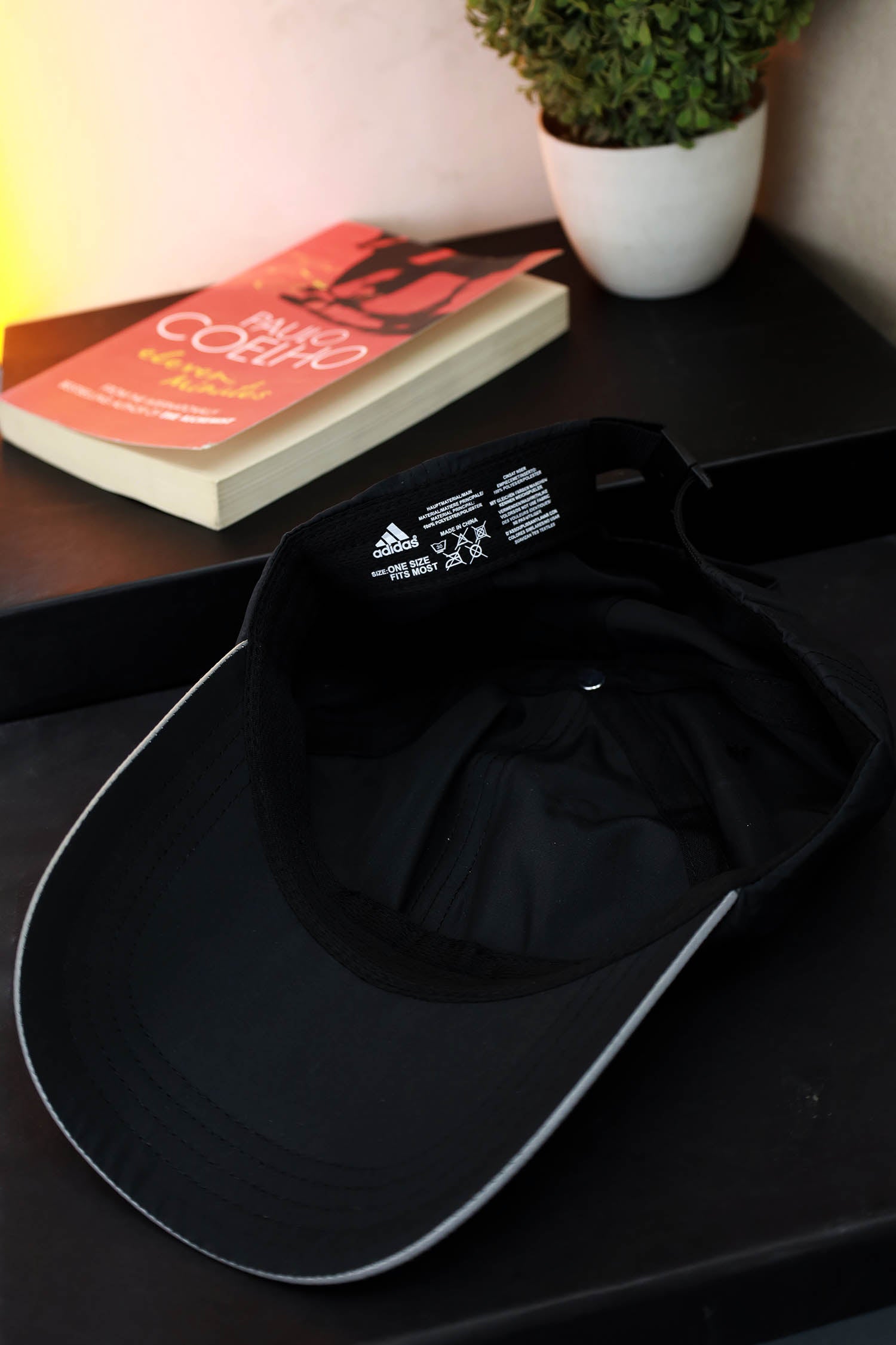 Adds Printed Logo Breathable Dry Fit Cap In Black