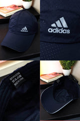 Adds Printed Logo Breathable Dry Fit Cap In Navy Blue