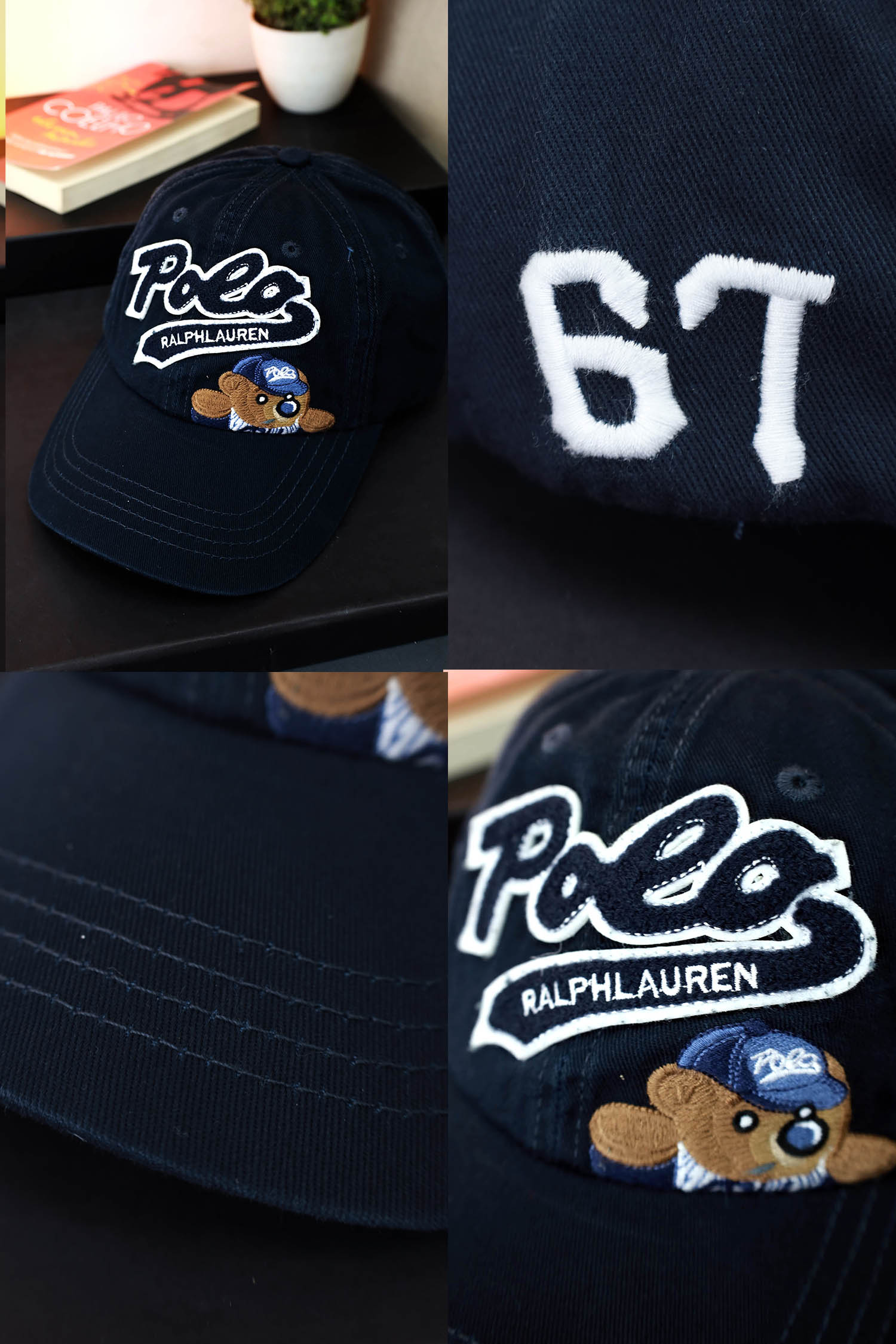 Polo Bear 67 Baseball Adjustable Cotton Cap In Navy Blue