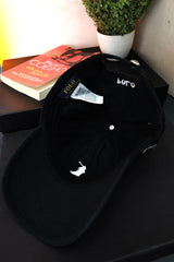 Polo Embroidered logo Cotton Cap In Black And White