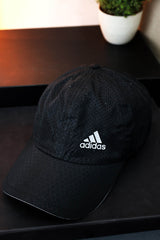 Adds Printed Logo Breathable Dry Fit Cap In Black