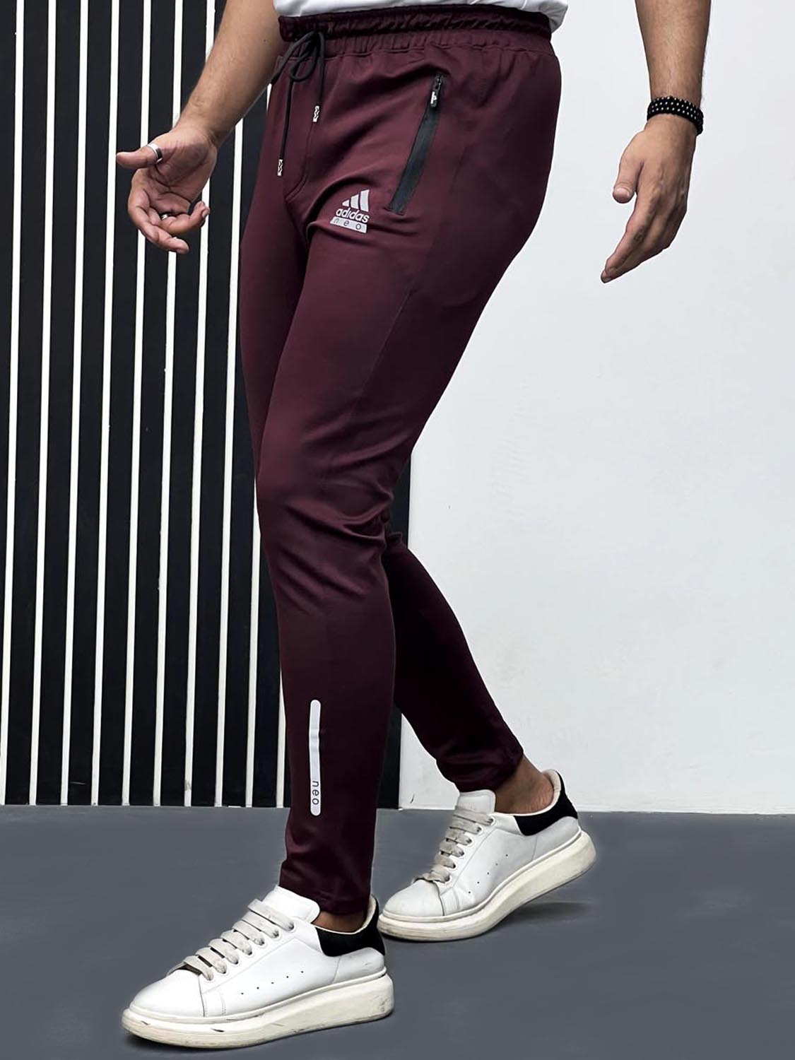 Men Trouser With Reflector Logo In Maroon