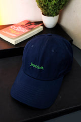 Nke Embroidered Logo Cotton Cap In Navy Blue