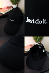 Nke Embroidered Logo Cotton Cap In Black