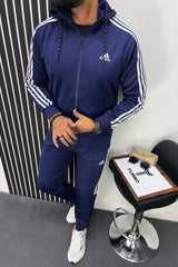 Adds Signature Slogan Sportswear Men Zipper Tracksuit