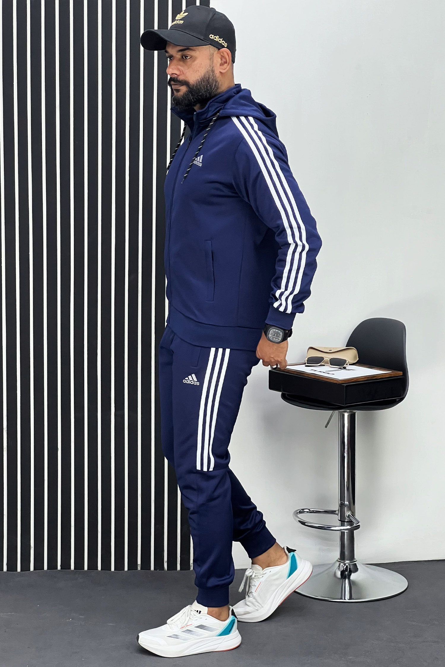 Adds Signature Slogan Sportswear Men Zipper Tracksuit