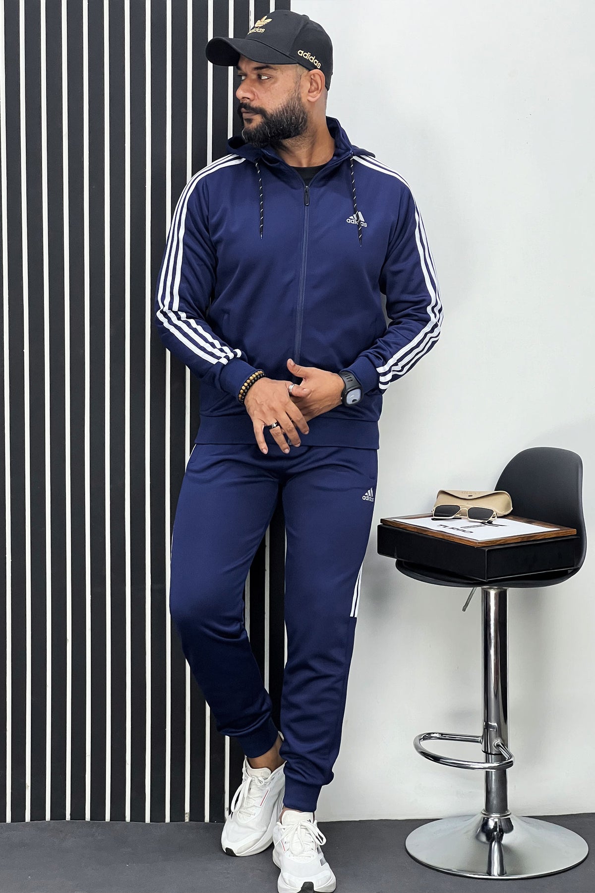 Adds Signature Slogan Sportswear Men Zipper Tracksuit