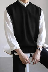 Comfy Glamour V-Neck Rabbit Wool Men's Sweater