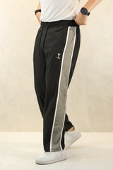 Turbo Panel Typography Micro Loose fit Trouser in Black