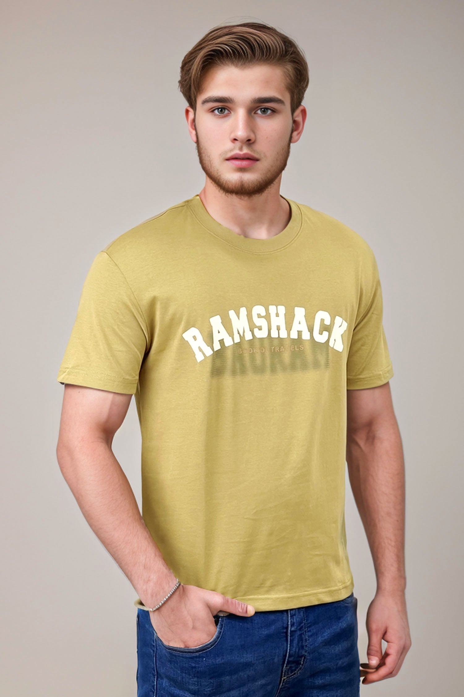 Ramshack Print Oversized Round Neck T-Shirt