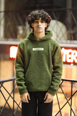 Turbo Cozy Imported Sherpa-Lined Hoodie In Camo Green