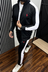 Polo Embroidered Logo Tracksuit In Black