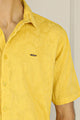 Turbo Artistic Touch Comfort Casual Shirt In Mustard Yellow