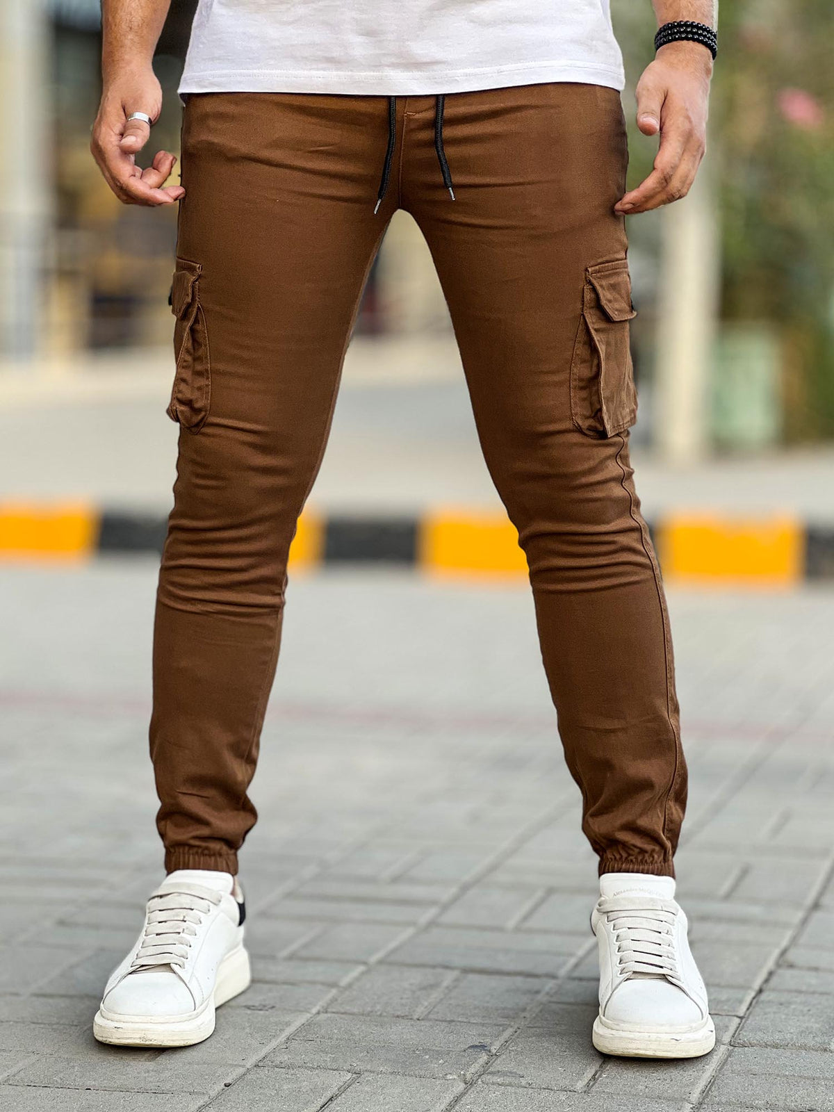 Turbo Grip Bottom Six pocket Cotton Cargo Trouser In Dark Brown