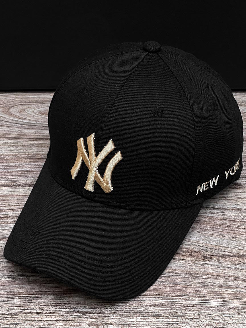 NY Embroidered Logo Cap In Golden