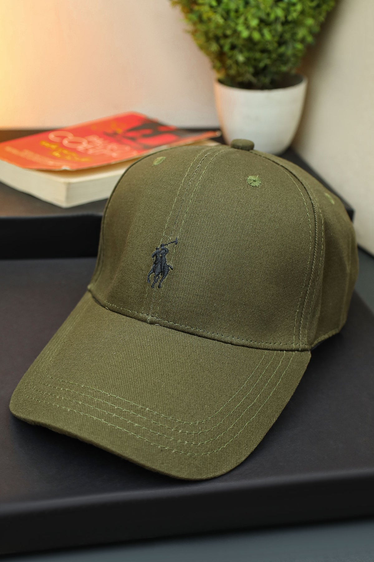 Raph Luren Imp Signature Logo Cap In Camo Green