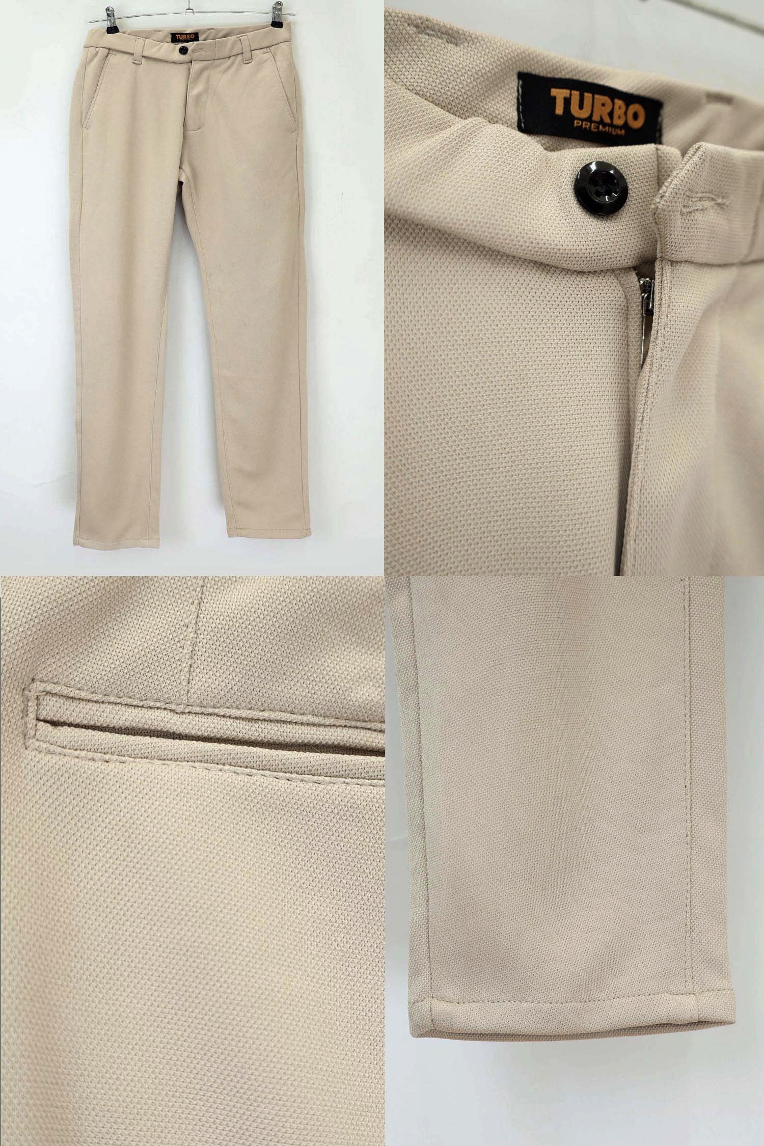 Super Elastic Slim Cotton Pant in Cream