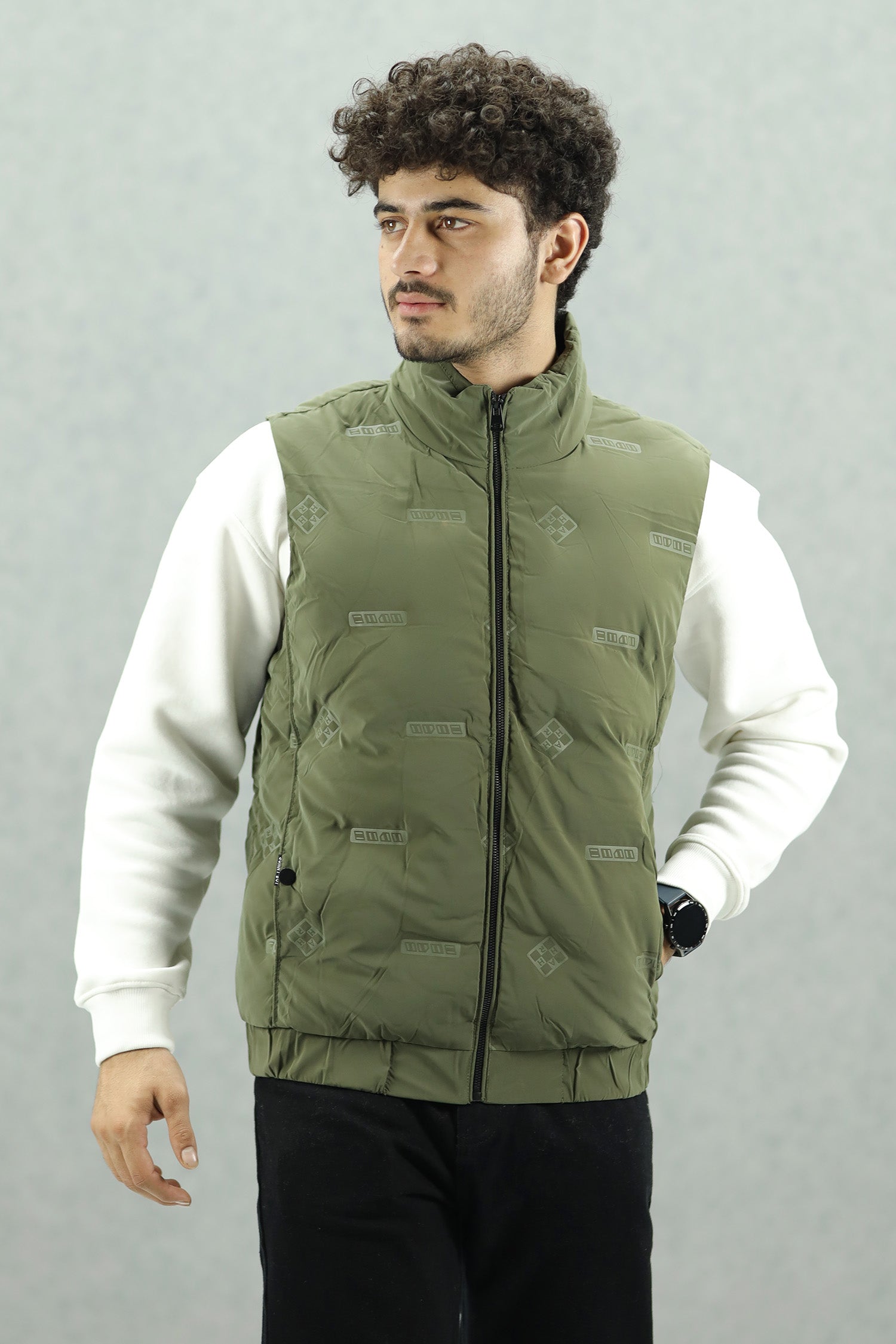 Modern Bubble Quilted Detachable Hood Imported Men's Gilet