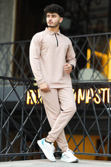 Turbo Half Zip Style Men Zipper Tracksuit In Light Skin