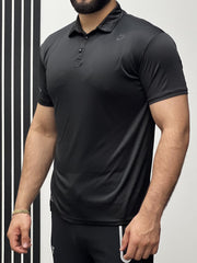 Copy of Dry Fit Polo With Reflector Logo In Black