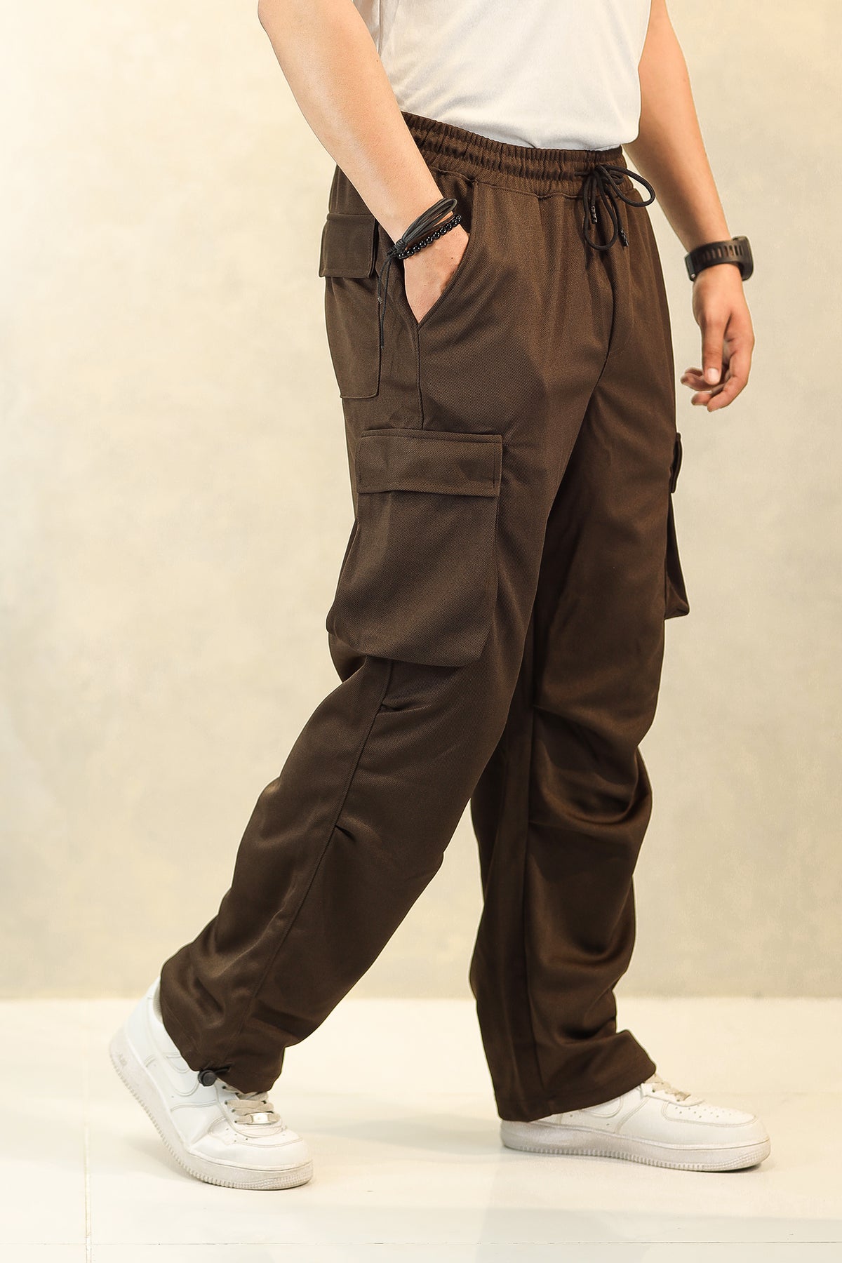 Turbo 6 Pockets Loose Bottom Imported Pk Cotton Baggy Trouser