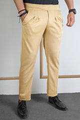 Self Texture Slim Fit Gurkha Cotton Pant