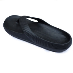 Soft Sole V-Shaped Straps Flip Flops in Black