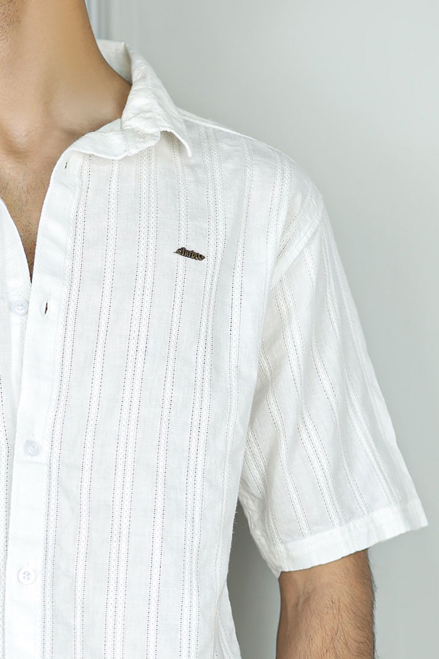 Turbo Wave Texture Crochet Casual Shirt