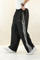 Turbo Side Panel Full Zipper Micro Baggy Trouser In Black