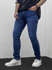 Turbo Slim Fit Jeans In Navy Blue