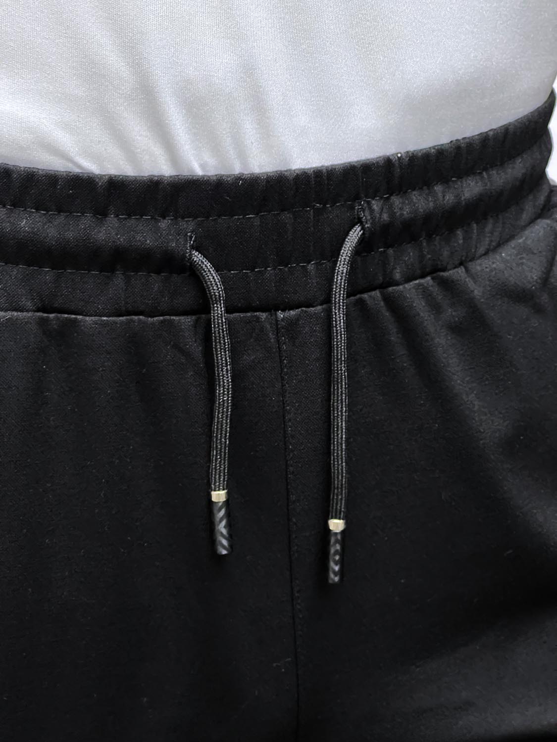 Men Imported Trouser With Embossed Logo In Black