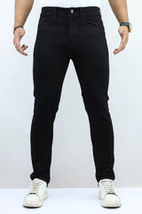 Plain Turbo Slim Fit Jeans In Black