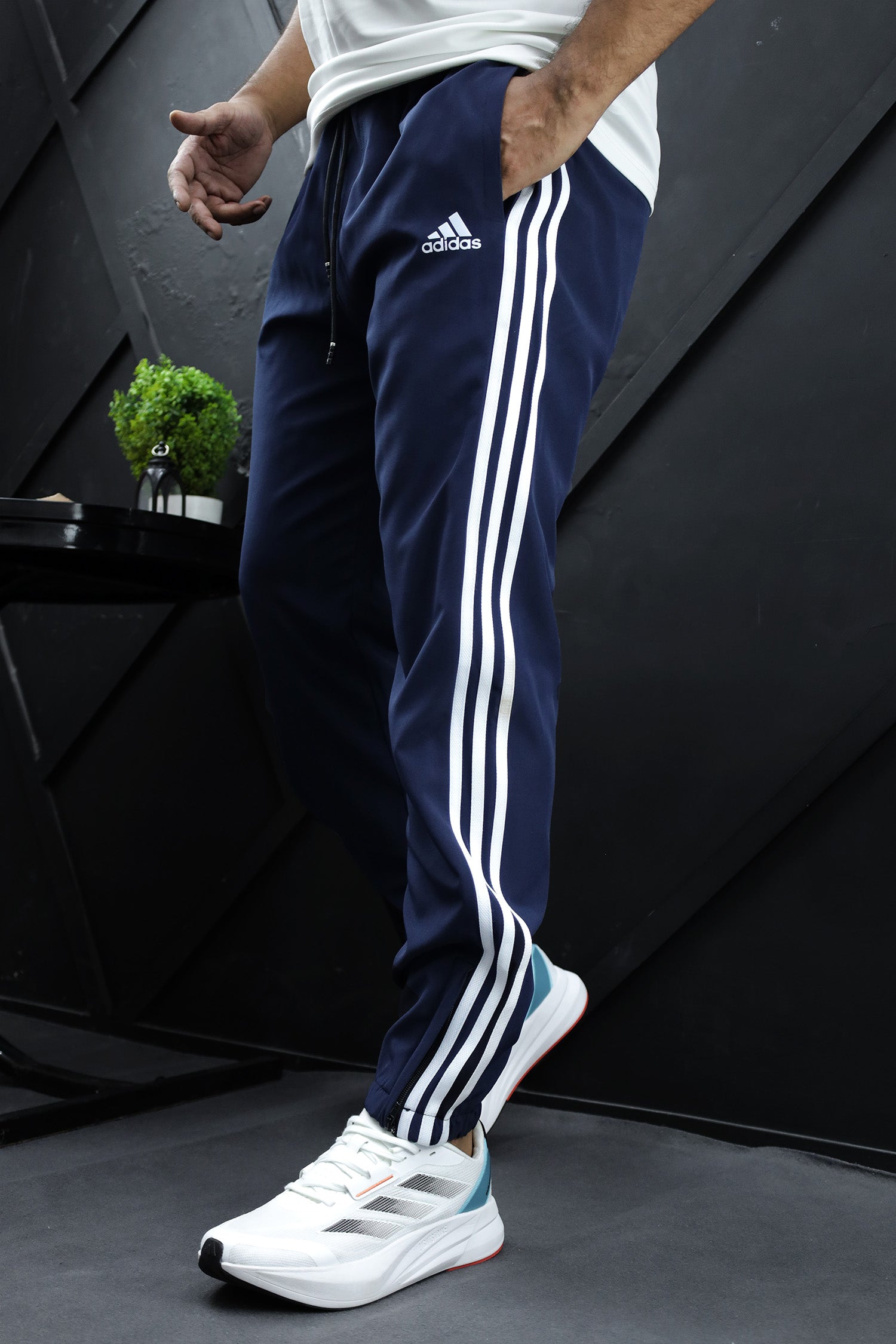 Adds Stripe Zip Bottom Sportswear Trouser