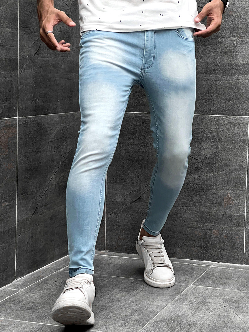 Turbo Ankle Fit Jeans In Ice Blue