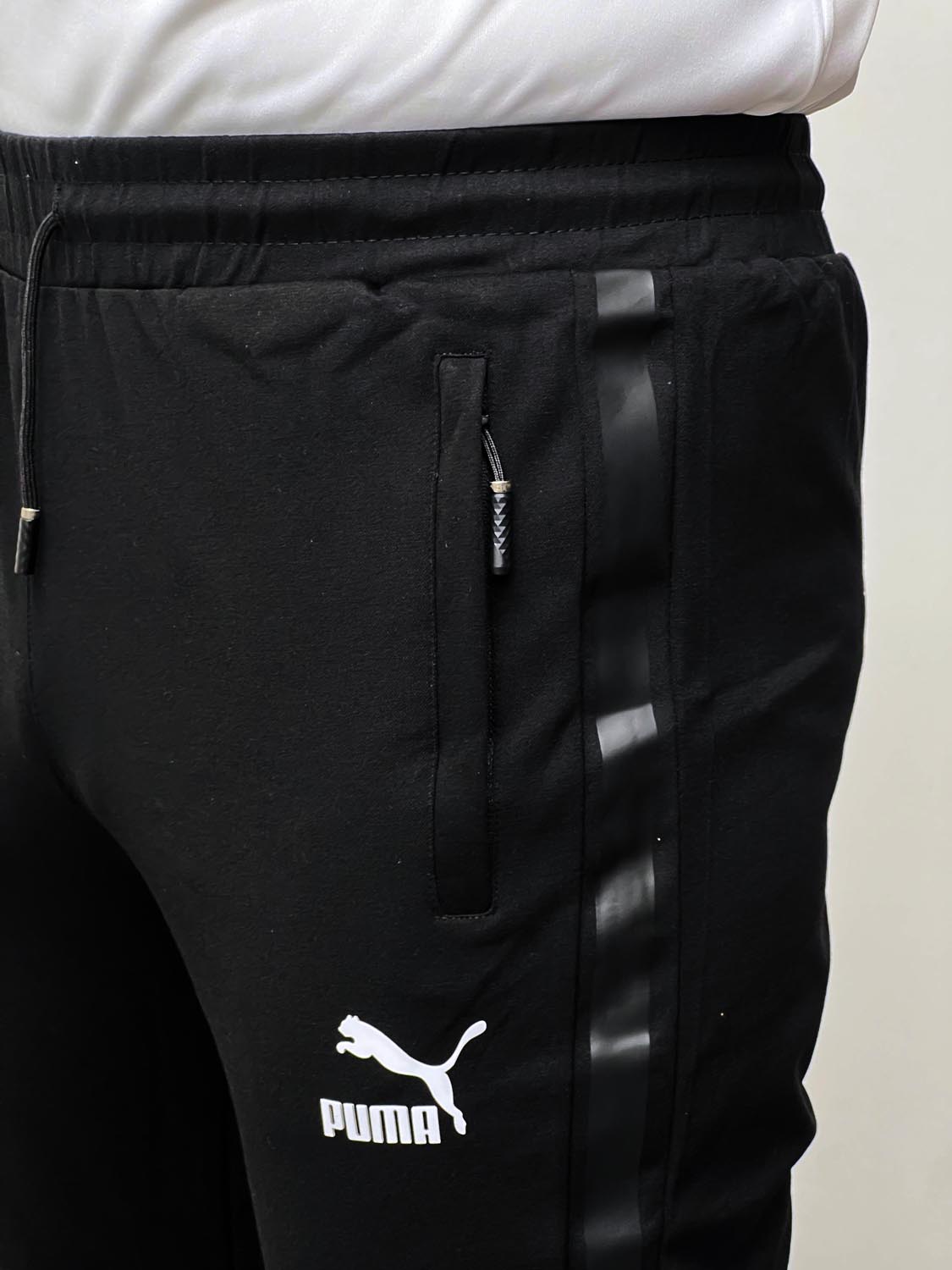 Men Imported Trouser With Embossed Logo In Black