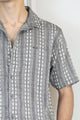 Turbo Cubin Textured Striped Casual Shirt In Charcoal Grey
